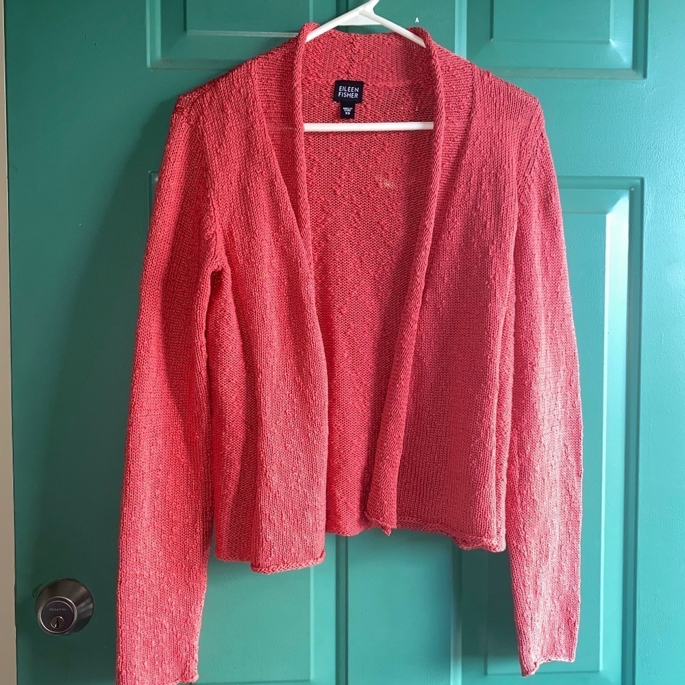 Eileen fisher size Xs burnt orange cardigan vintage